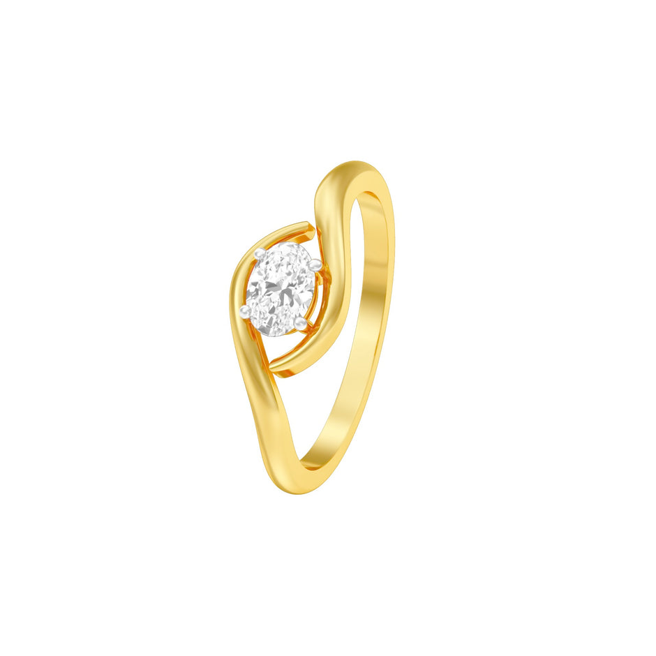 Embrace Oval Bypass Diamond Ring 18 KT / Yellow Gold / 13