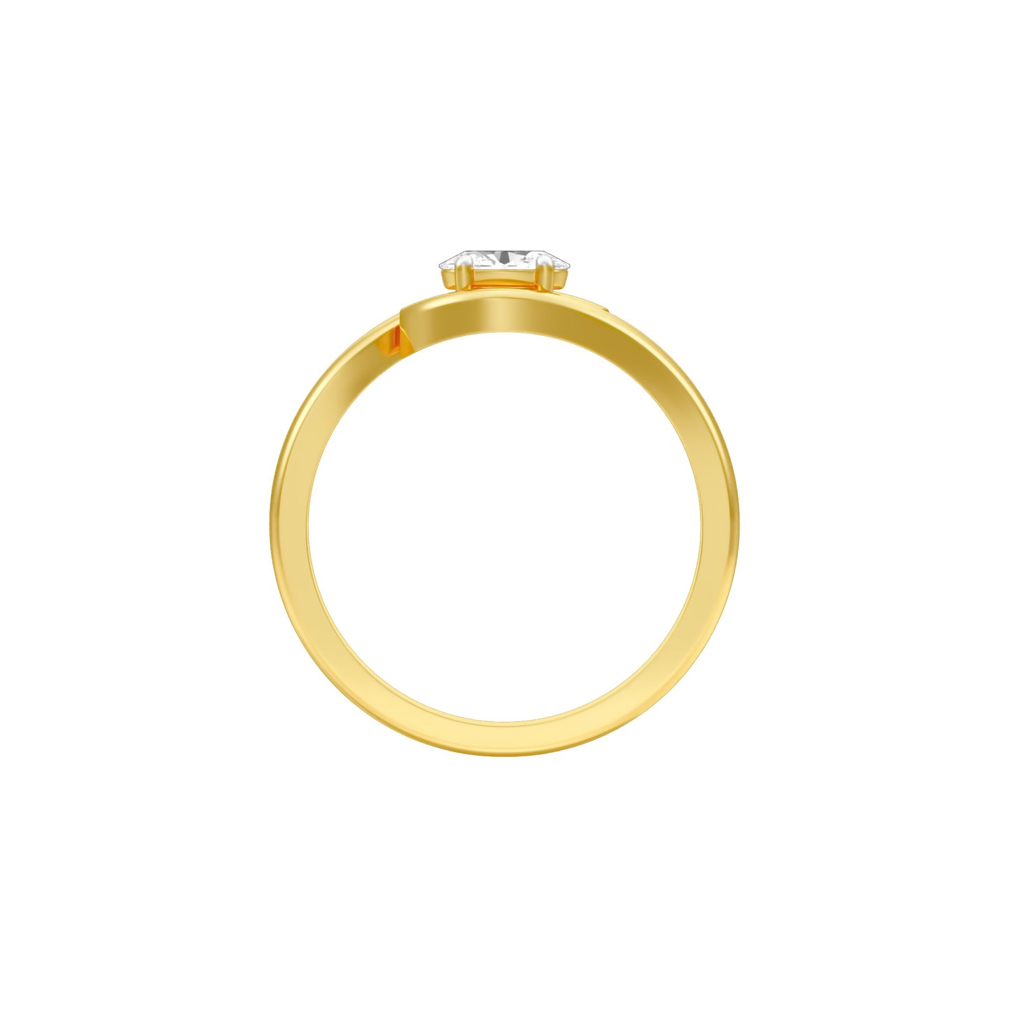 Embrace Oval Bypass Diamond Ring 18 KT / Yellow Gold / 13