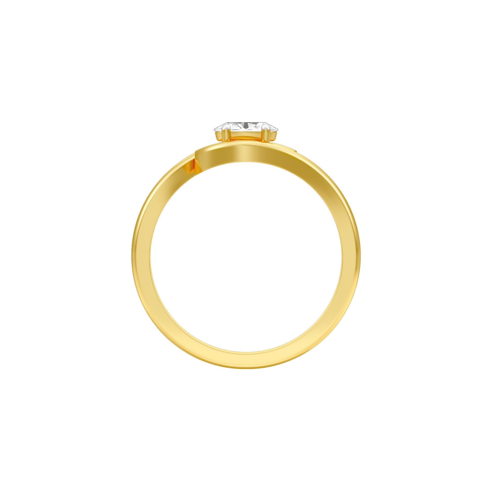 Embrace Oval Bypass Diamond Ring 18 KT / Yellow Gold / 13