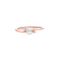 Triple Glam Round Oval Diamond Ring 18 KT / Rose Gold / 13