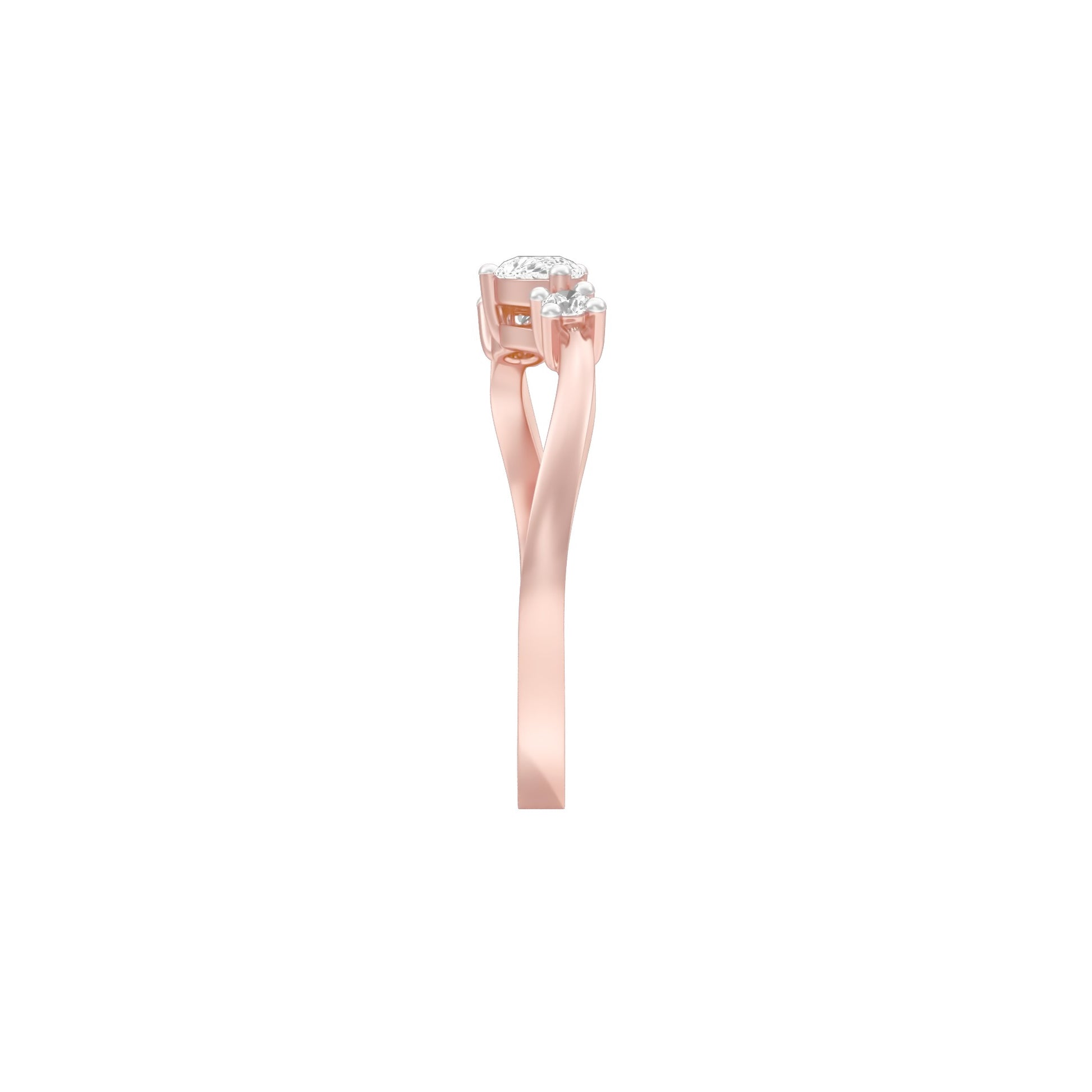 Glazed Bezel Pear Diamond Ring 18 KT / Rose Gold / 13