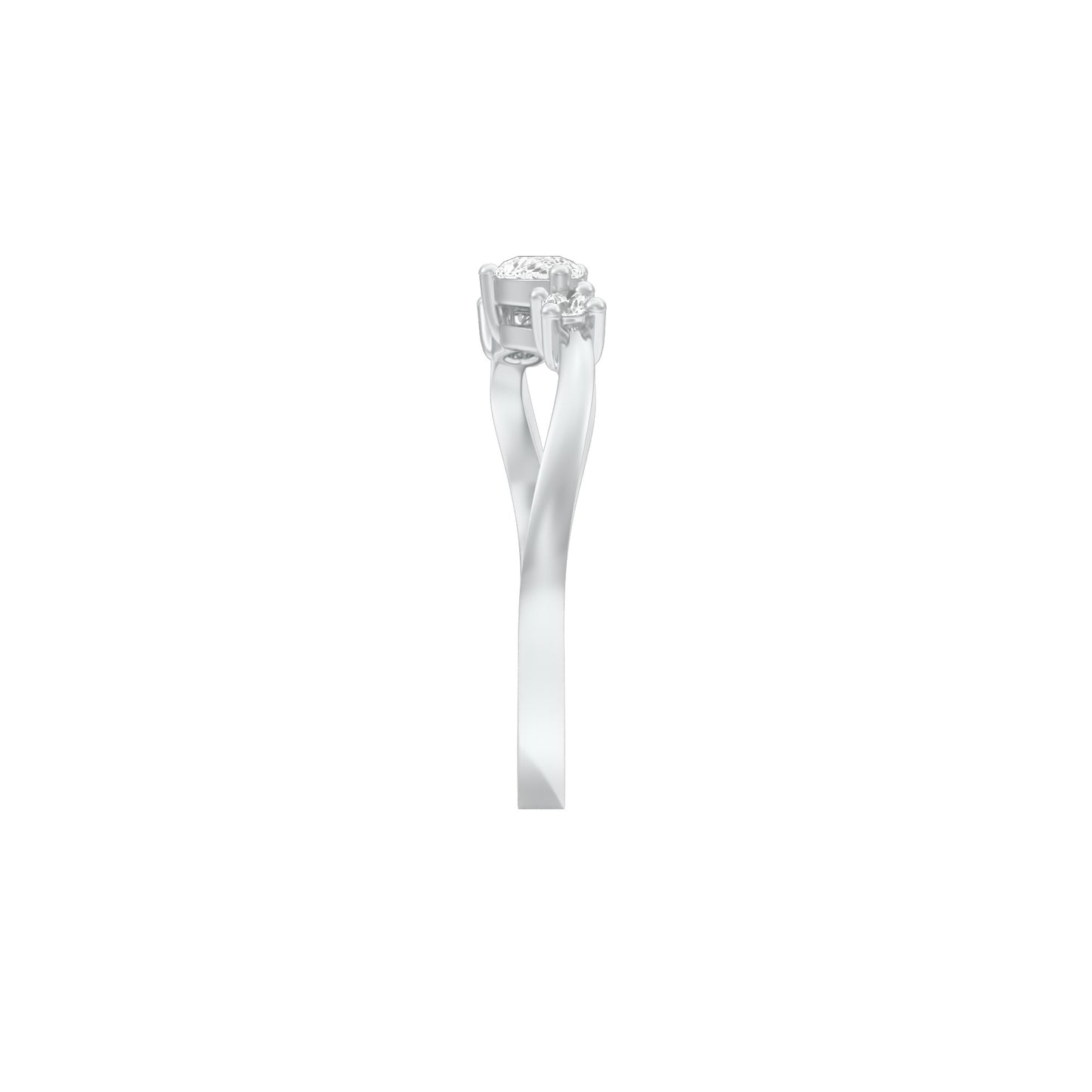 Glazed Bezel Pear Diamond Ring 18 KT / White Gold / 13
