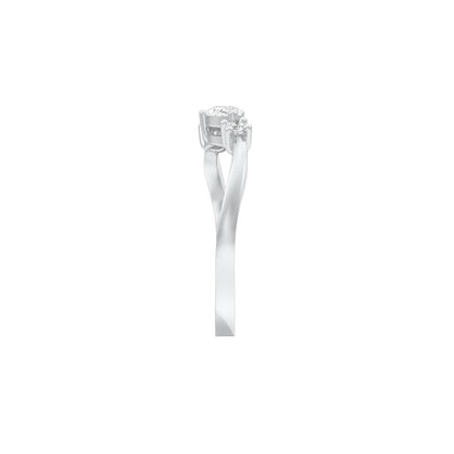 Glazed Bezel Pear Diamond Ring 18 KT / White Gold / 13