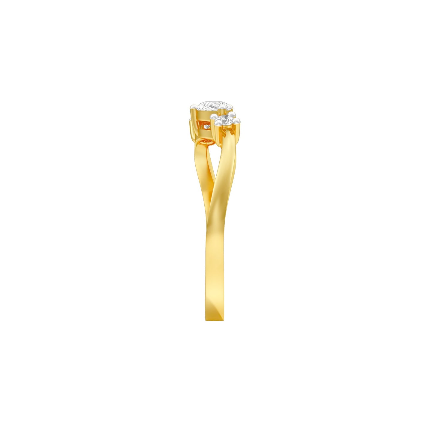 Glazed Bezel Pear Diamond Ring 18 KT / Yellow Gold / 13
