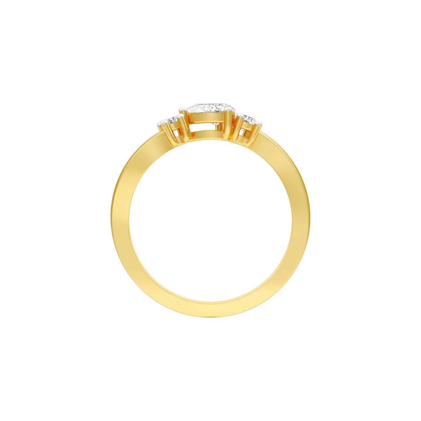 Glazed Bezel Pear Diamond Ring 18 KT / Yellow Gold / 13