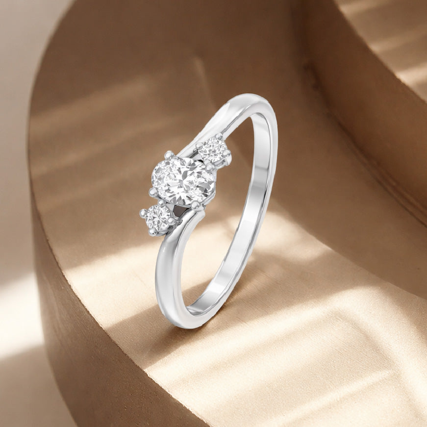 Subtle Aura Round Oval Diamond Ring