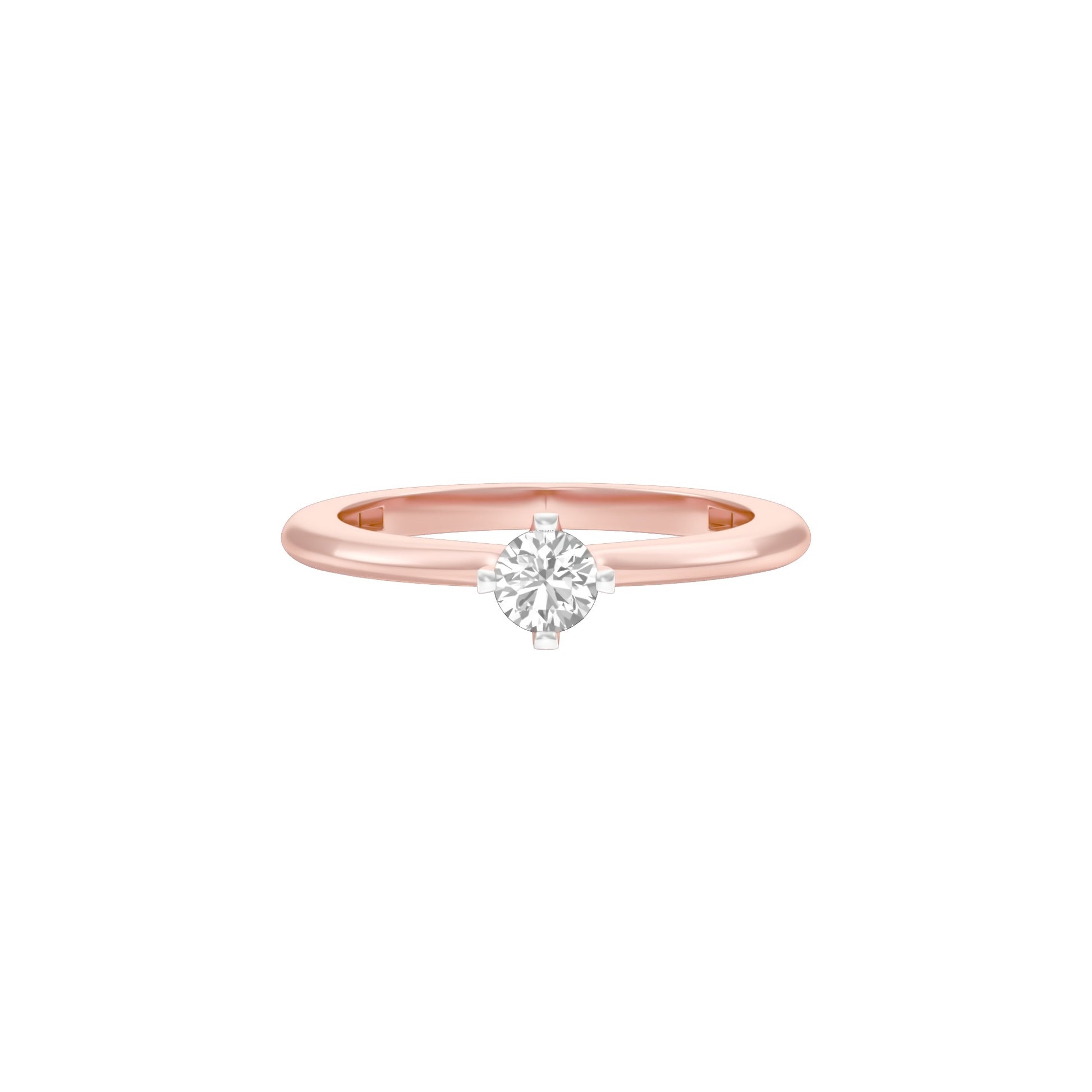 Lowkey Diva Round Diamond Ring 18 KT / Rose Gold / 13