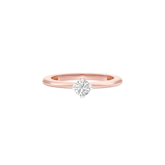 Lowkey Diva Round Diamond Ring 18 KT / Rose Gold / 13