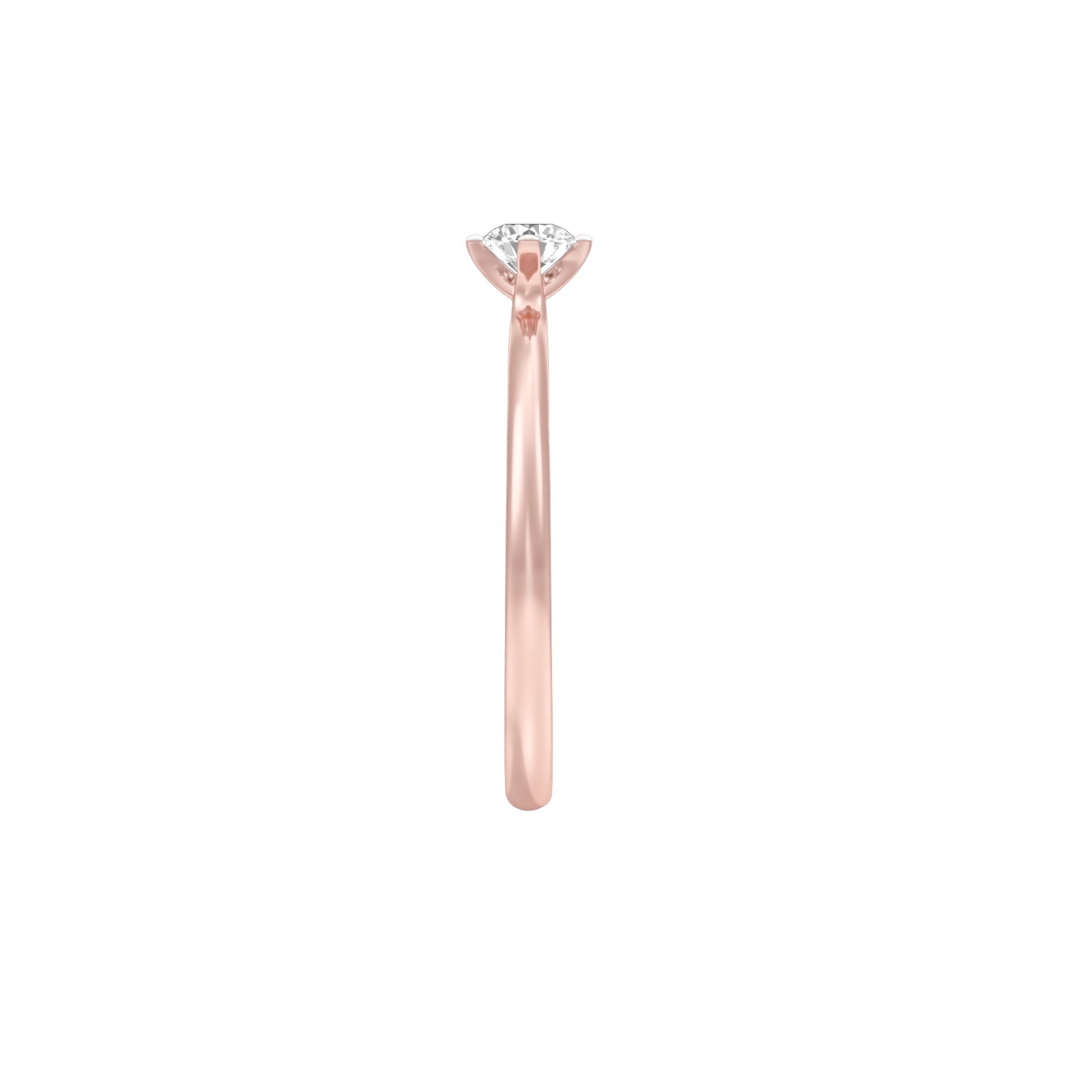 Lowkey Diva Round Diamond Ring 18 KT / Rose Gold / 13