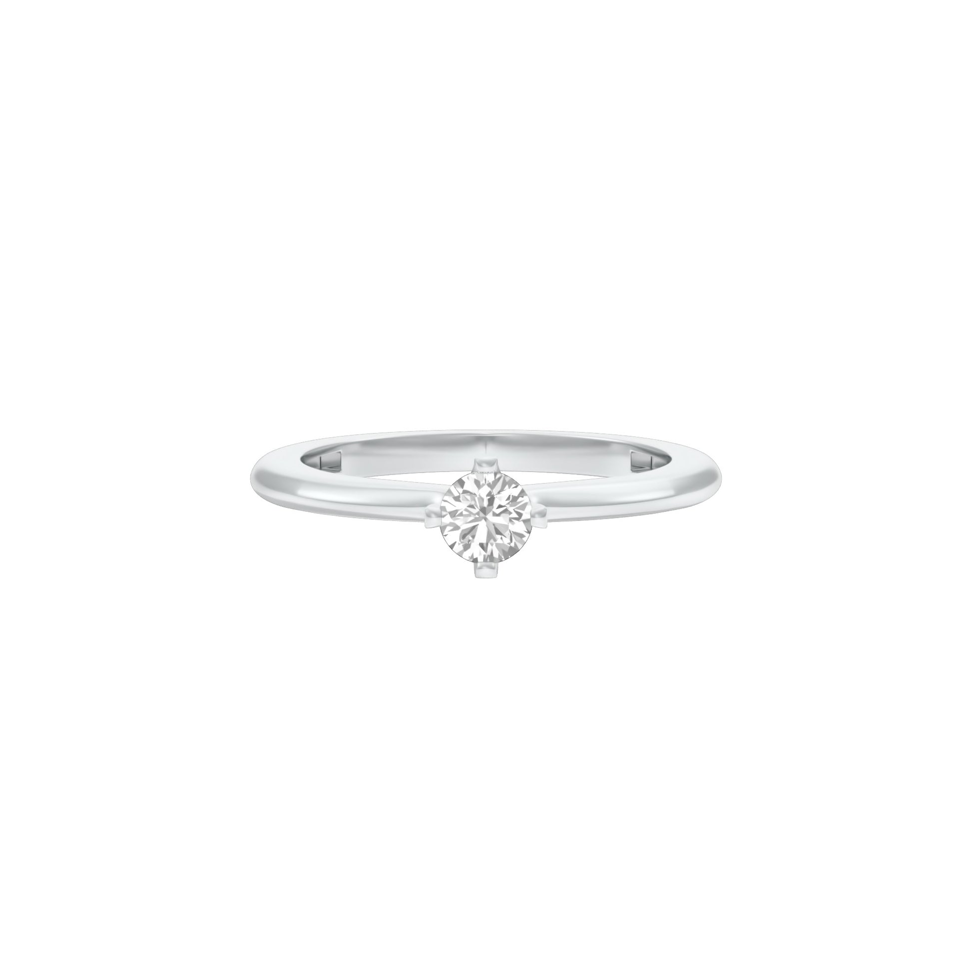 Lowkey Diva Round Diamond Ring 18 KT / White Gold / 13