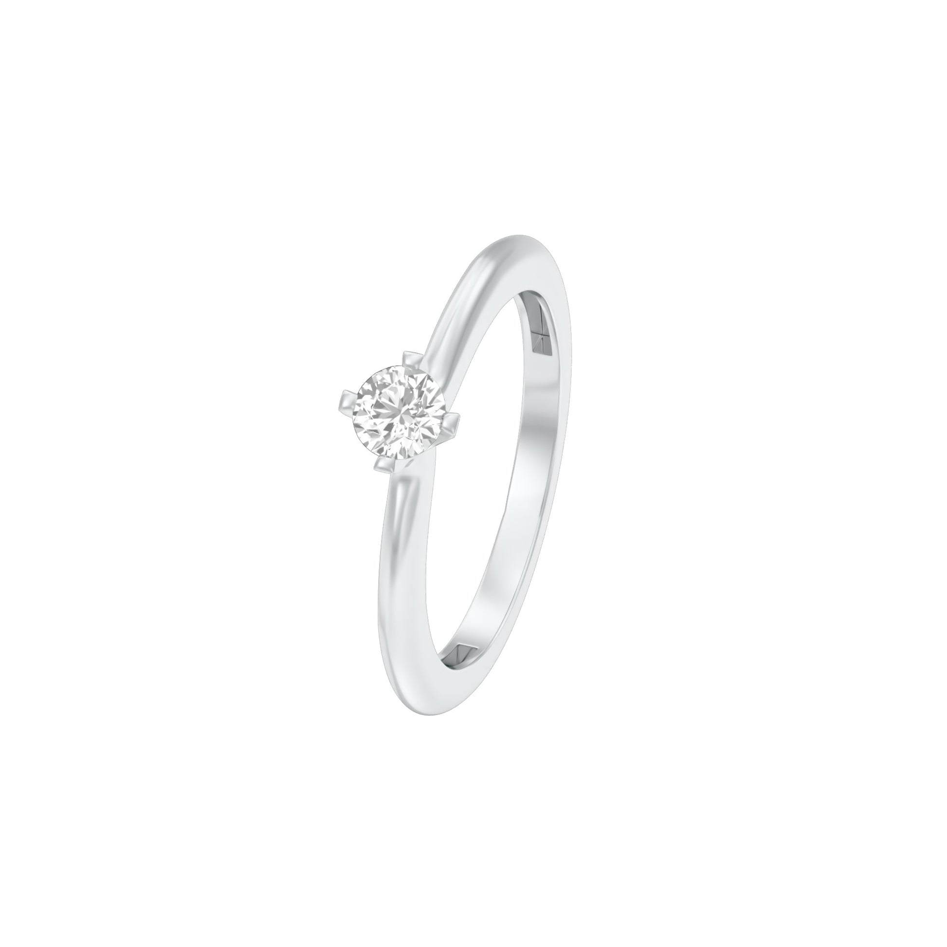 Lowkey Diva Round Diamond Ring 18 KT / White Gold / 13