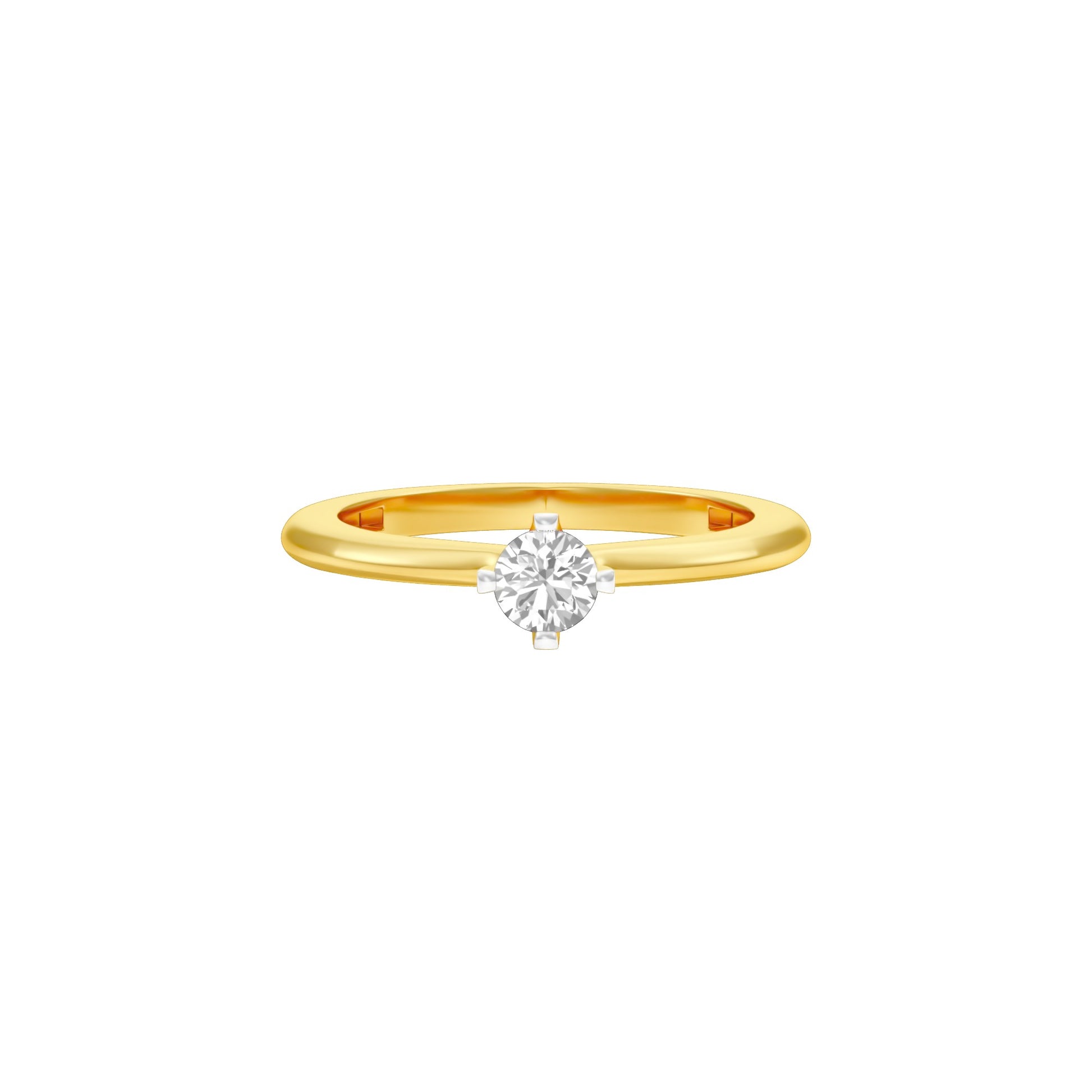 Lowkey Diva Round Diamond Ring 18 KT / Yellow Gold / 13