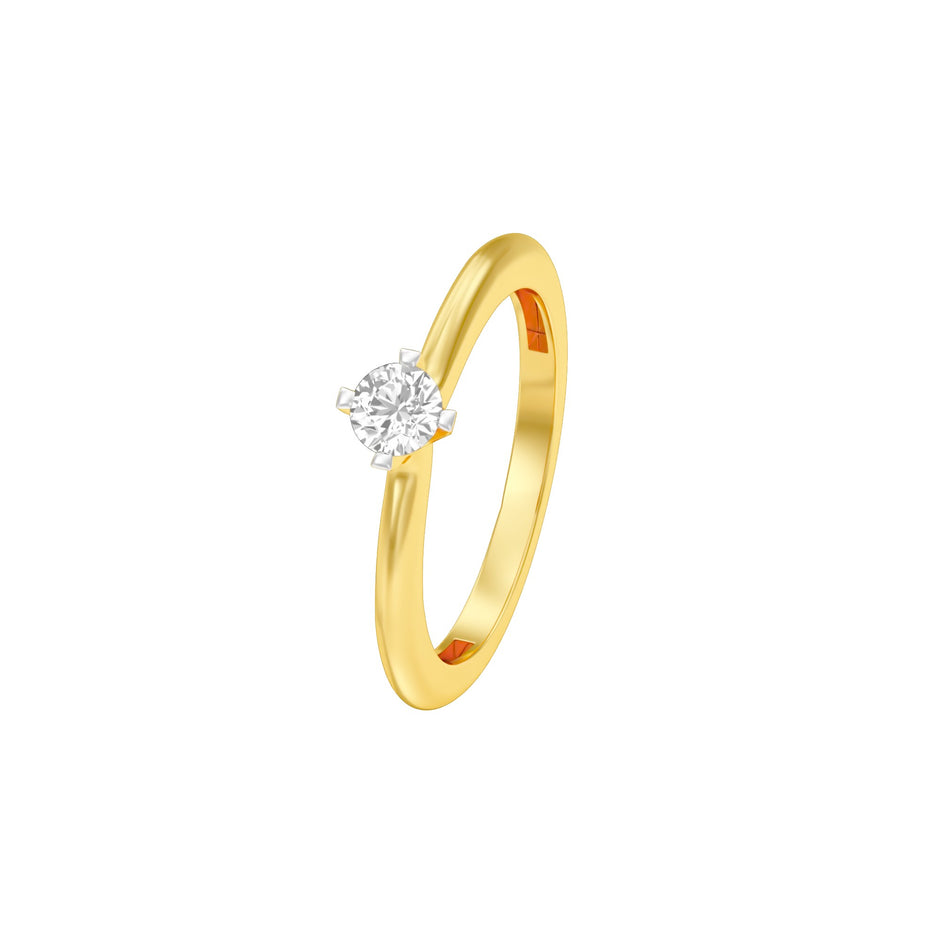 Lowkey Diva Round Diamond Ring 18 KT / Yellow Gold / 13