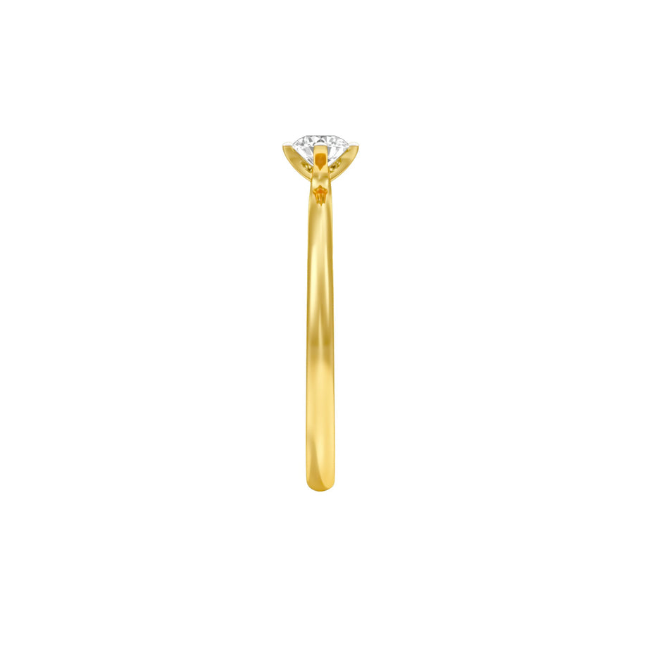 Lowkey Diva Round Diamond Ring 18 KT / Yellow Gold / 13