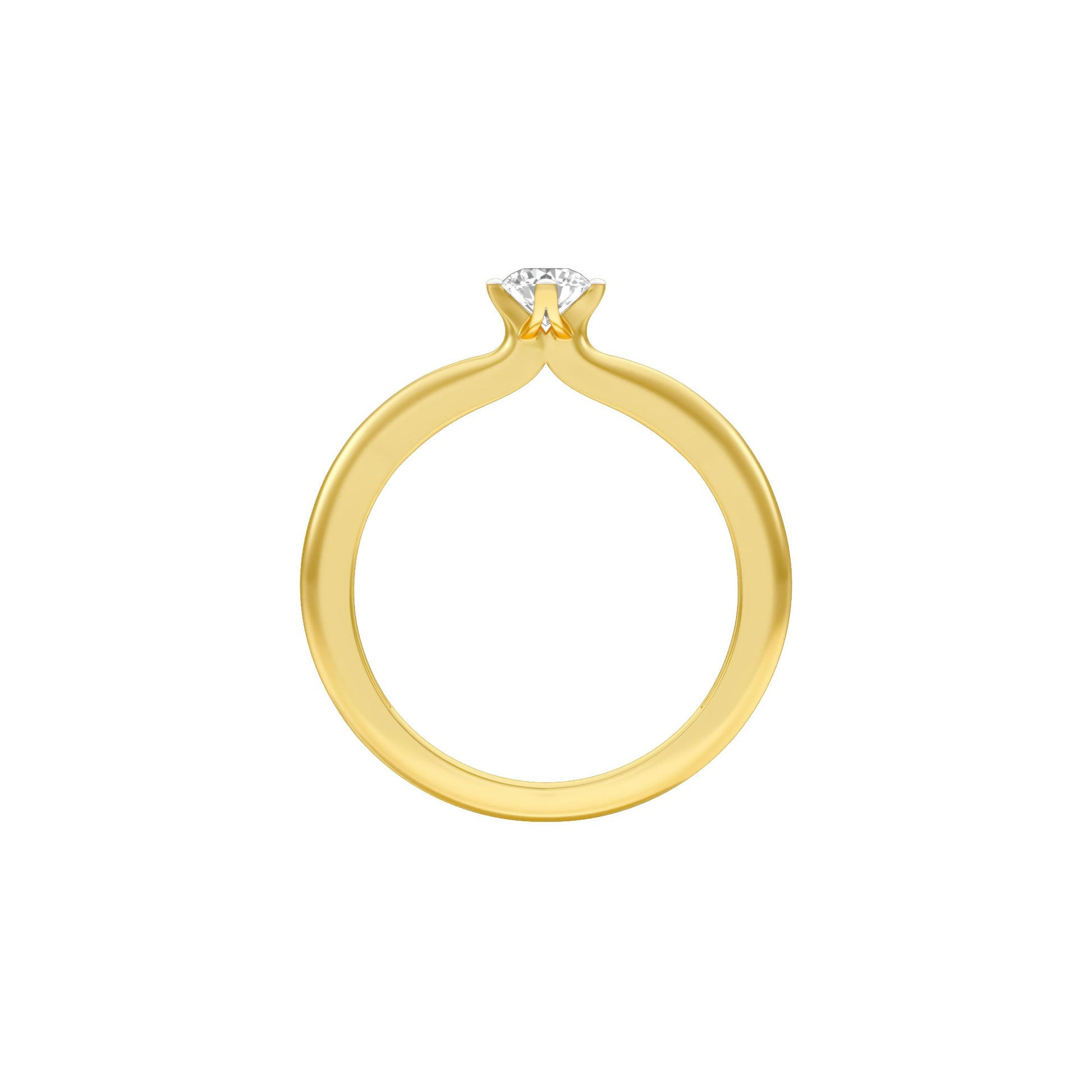 Lowkey Diva Round Diamond Ring 18 KT / Yellow Gold / 13