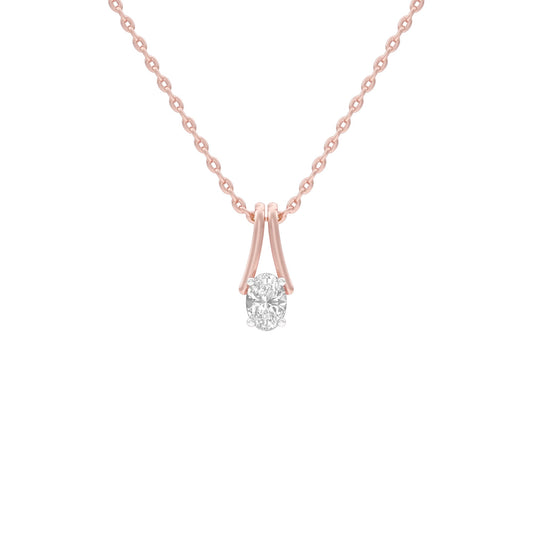 Oval Diamond Bypass Diamond Pendant 18 KT / Rose Gold