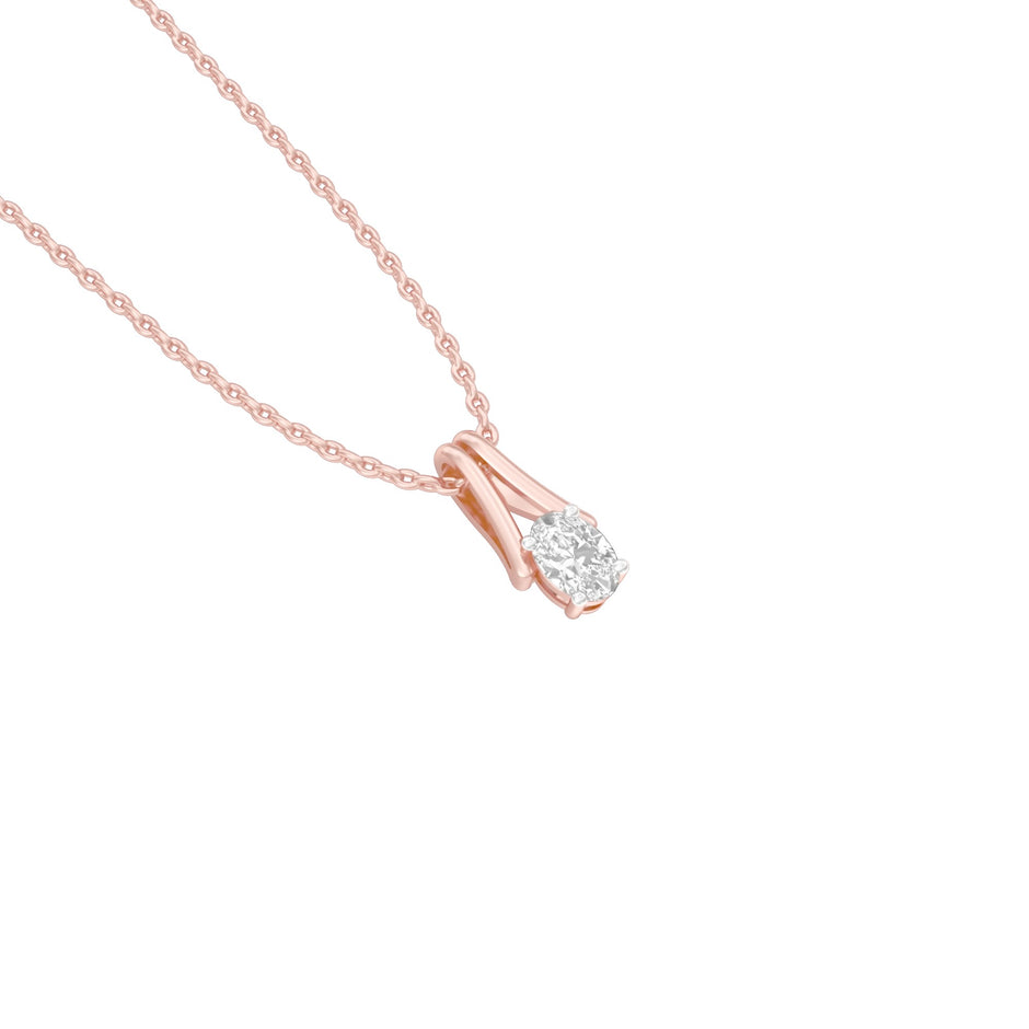 Oval Diamond Bypass Diamond Pendant 18 KT / Rose Gold