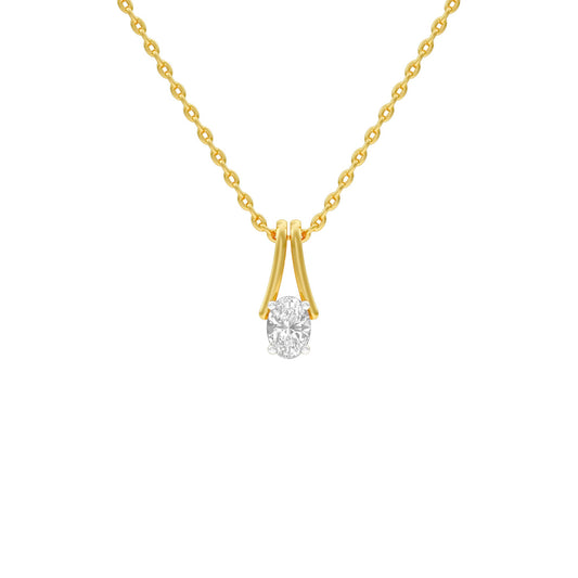 Oval Diamond Bypass Diamond Pendant 18 KT / Yellow Gold