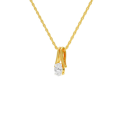 Oval Diamond Bypass Diamond Pendant 18 KT / Yellow Gold