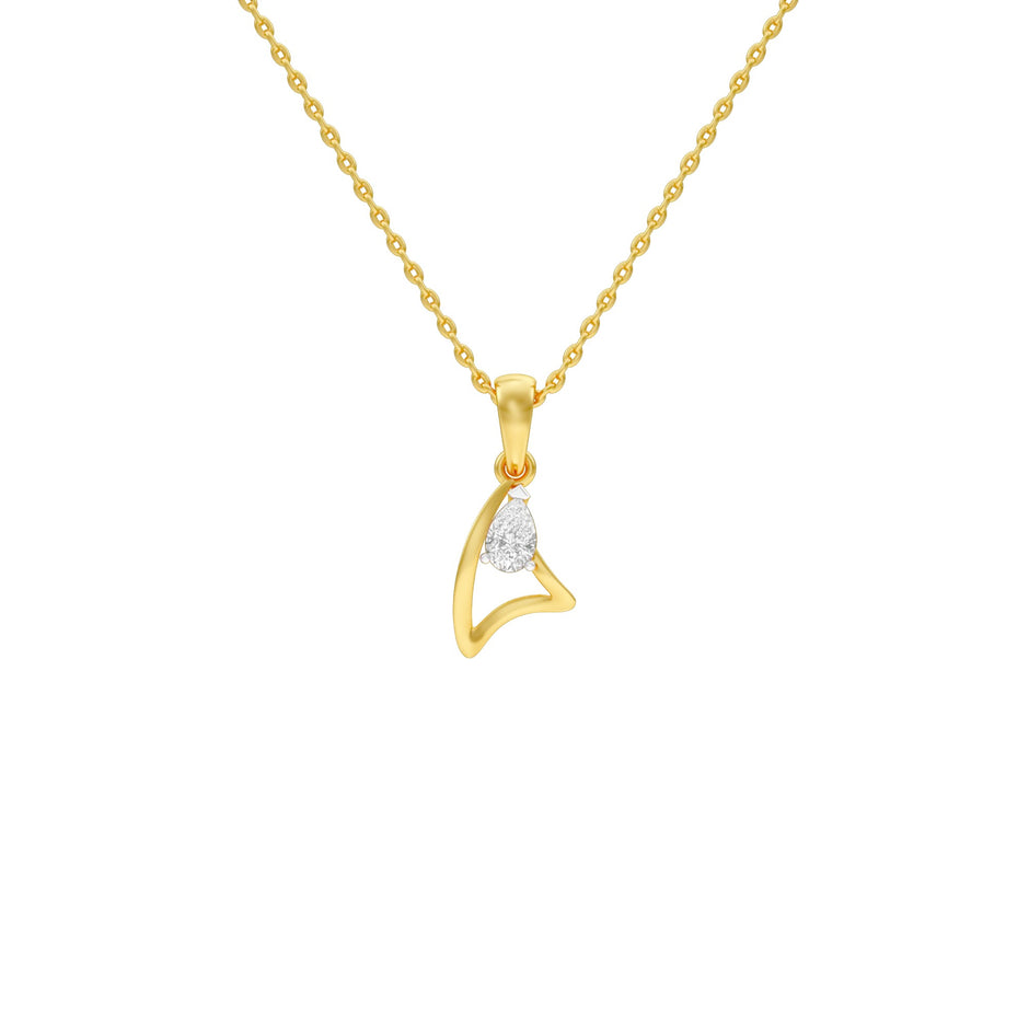 The  Pearlescent Shine Diamond Pendant 18 KT / Yellow Gold