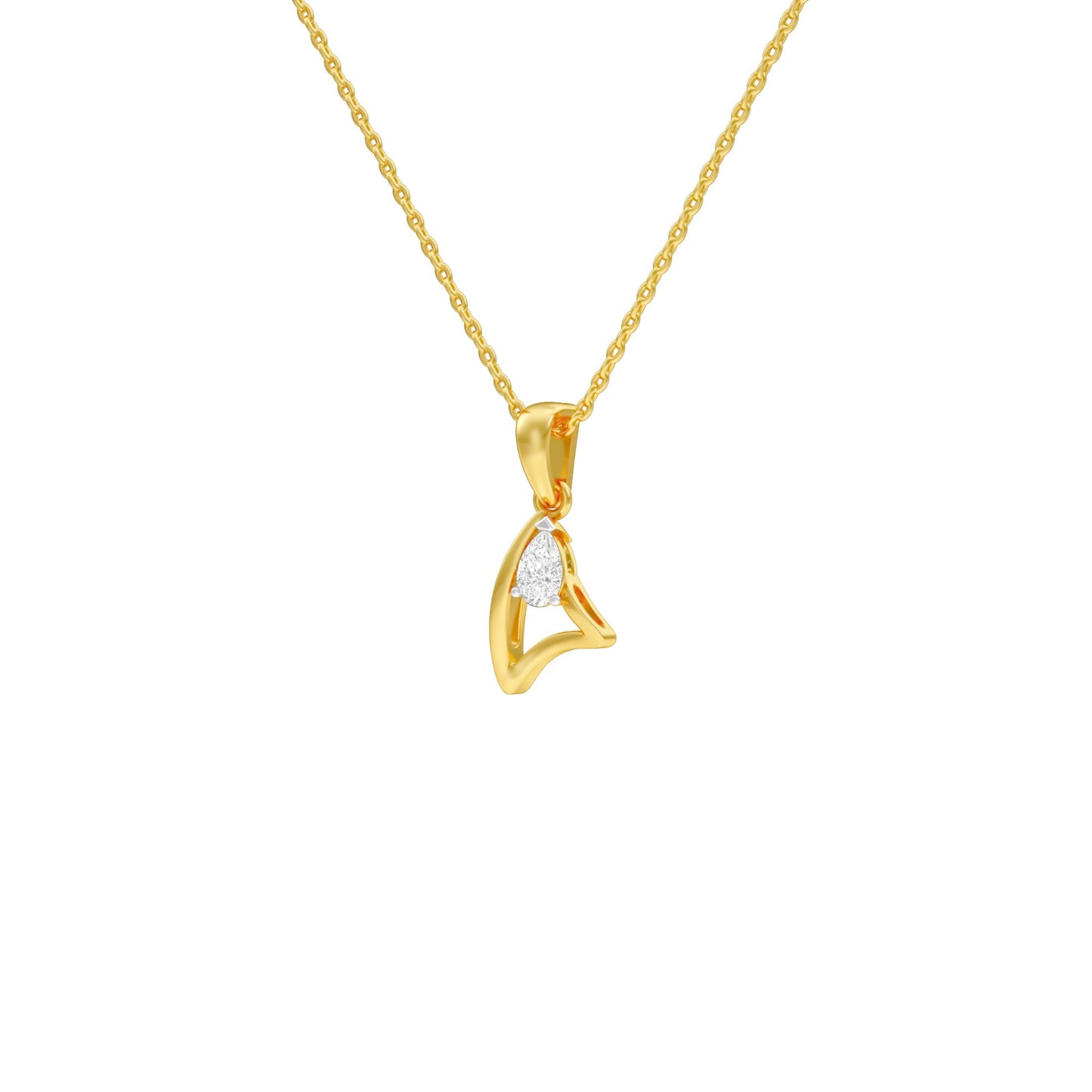 The  Pearlescent Shine Diamond Pendant 18 KT / Yellow Gold