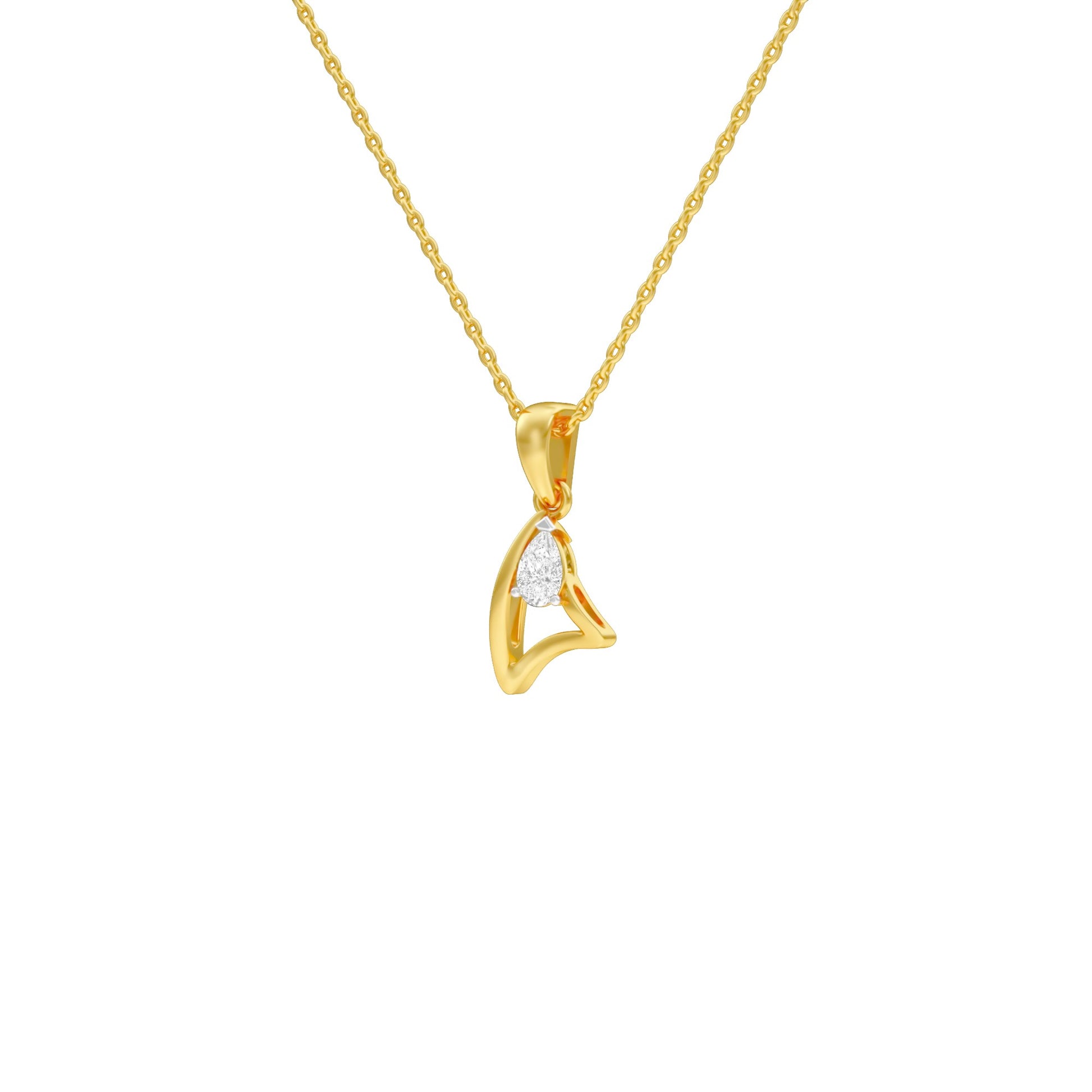 The  Pearlescent Shine Diamond Pendant 18 KT / Yellow Gold