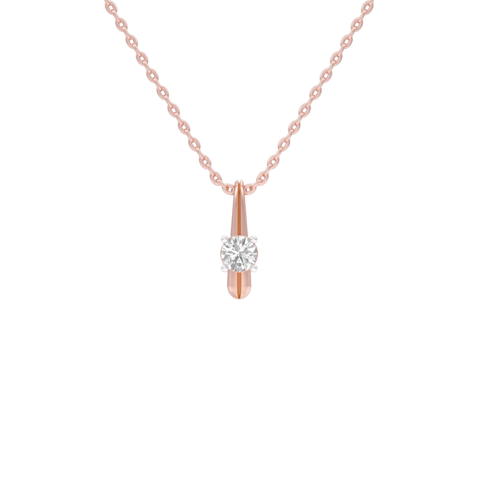 Pinpoint Glam Round Diamond Pendant 18 KT / Rose Gold