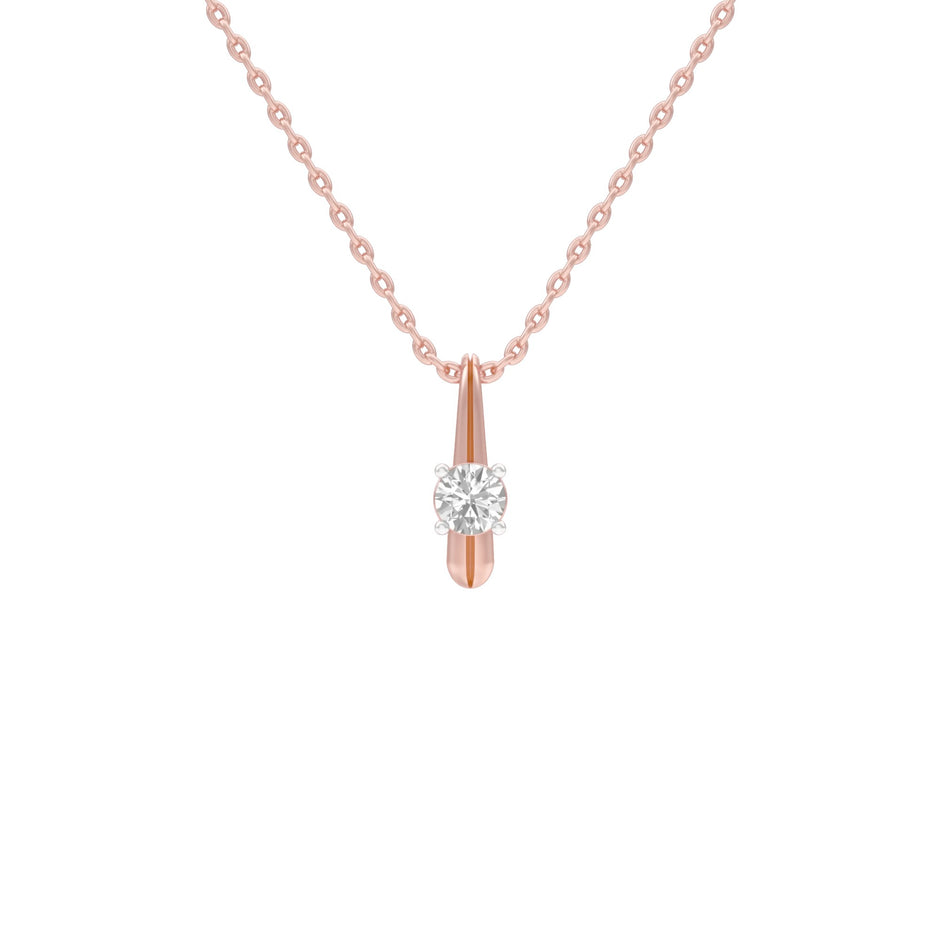 Pinpoint Glam Round Diamond Pendant 18 KT / Rose Gold