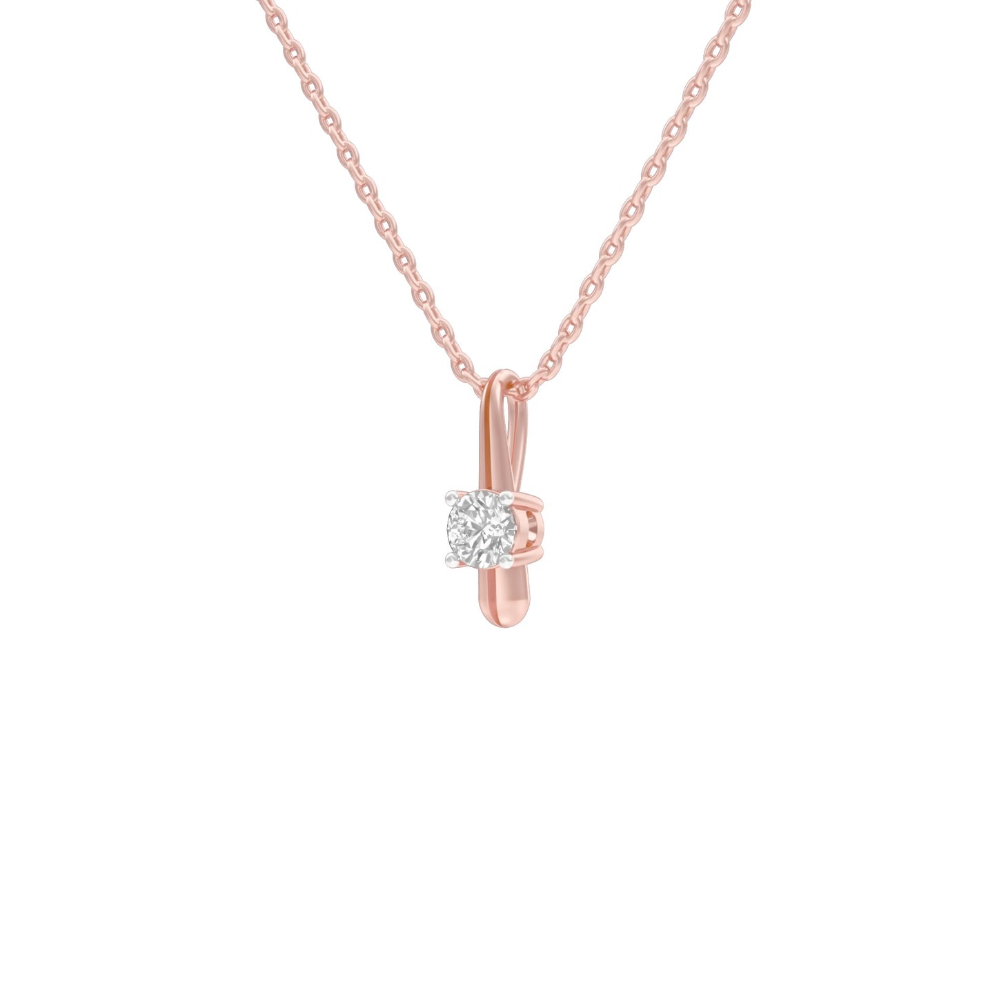 Pinpoint Glam Round Diamond Pendant 18 KT / Rose Gold
