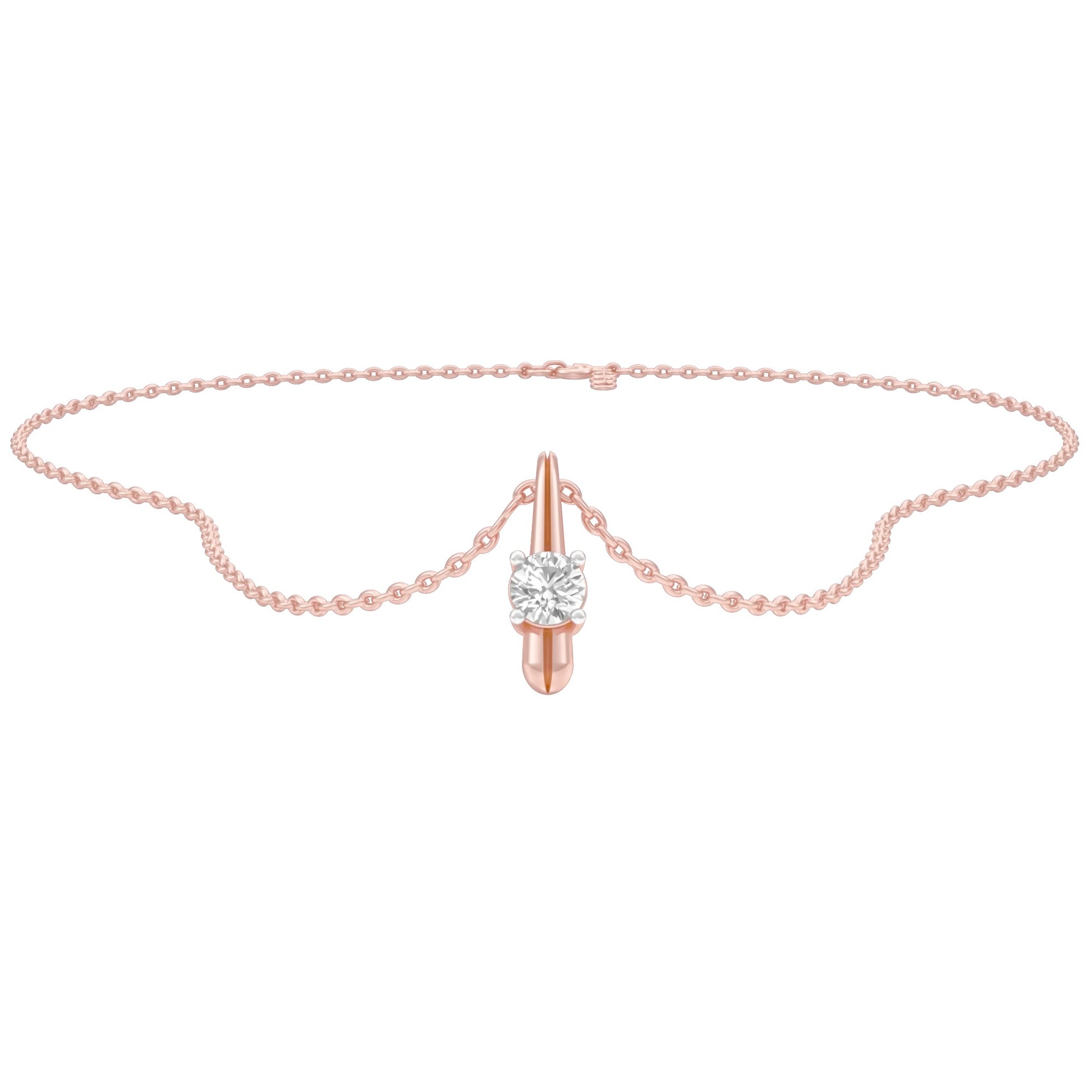 Pinpoint Glam Round Diamond Pendant 18 KT / Rose Gold