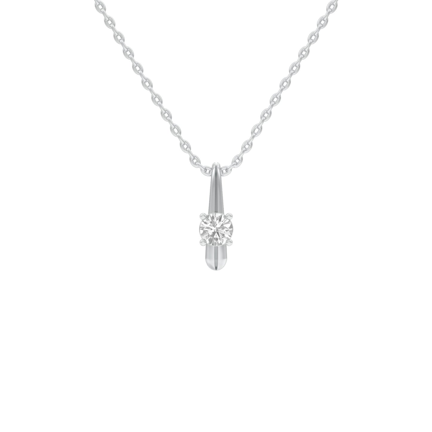 Pinpoint Glam Round Diamond Pendant 18 KT / White Gold