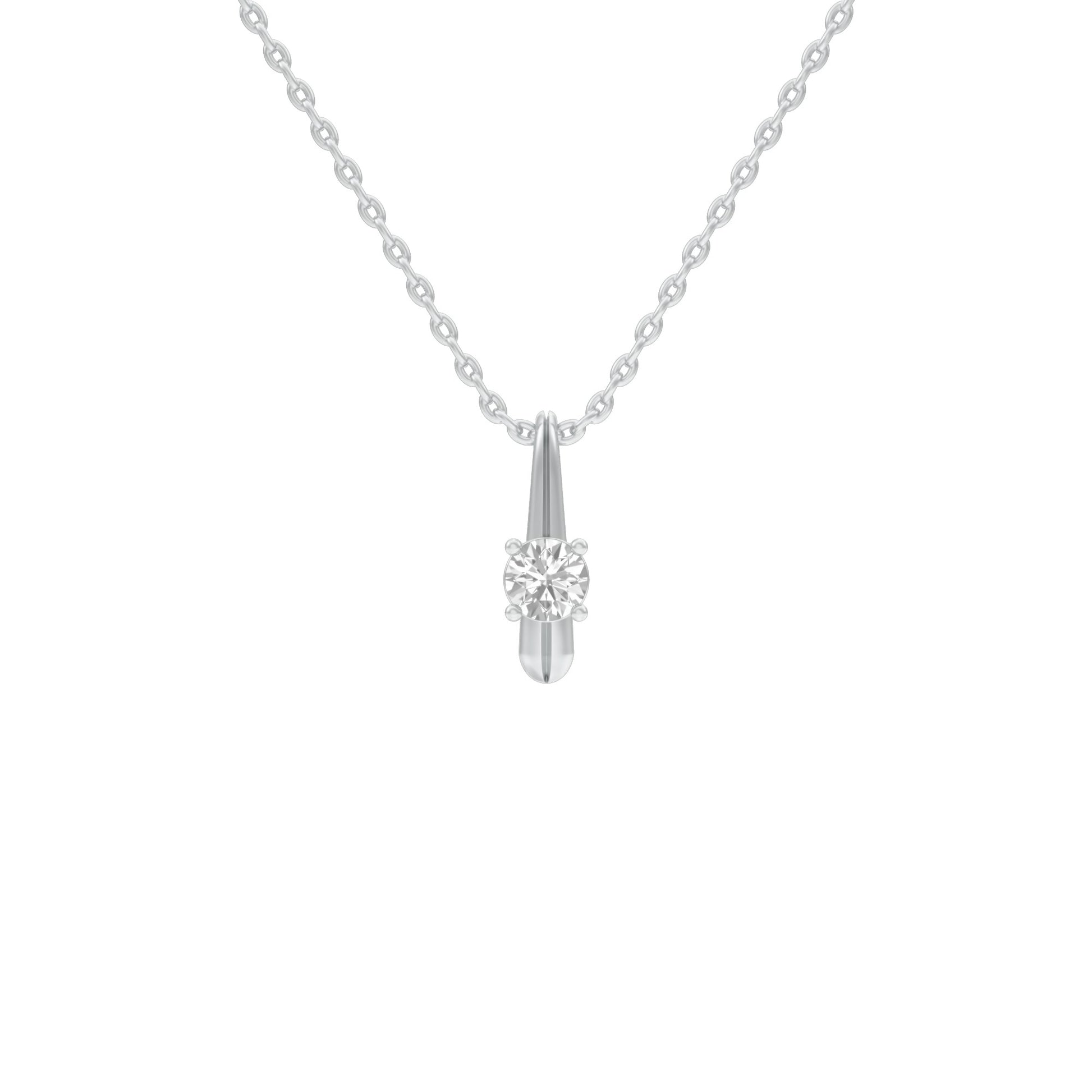 Pinpoint Glam Round Diamond Pendant 18 KT / White Gold