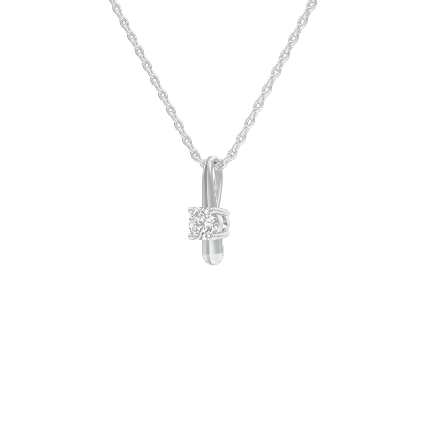 Pinpoint Glam Round Diamond Pendant 18 KT / White Gold