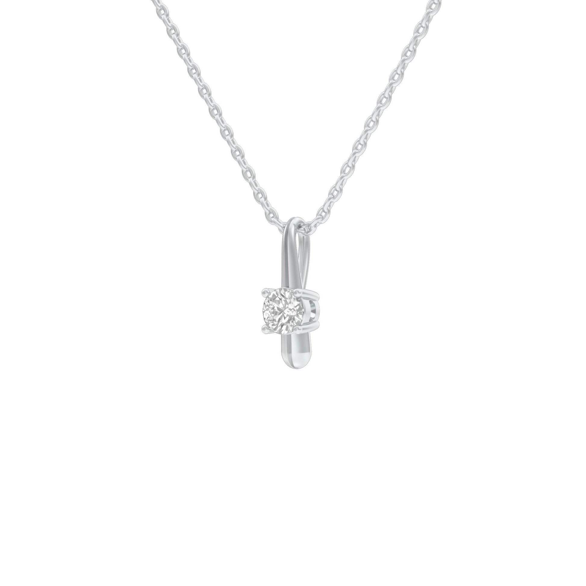 Pinpoint Glam Round Diamond Pendant 18 KT / White Gold