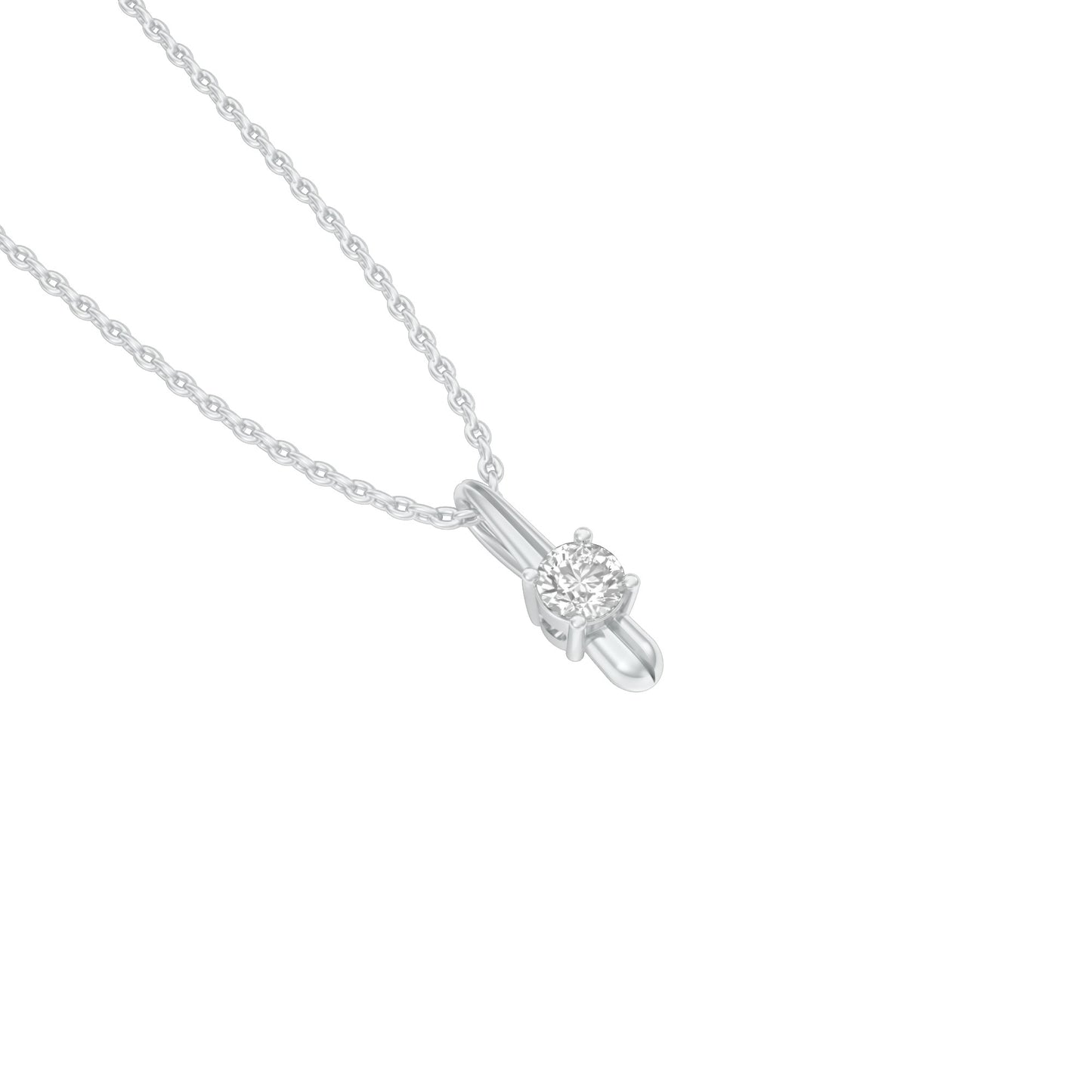 Pinpoint Glam Round Diamond Pendant 18 KT / White Gold