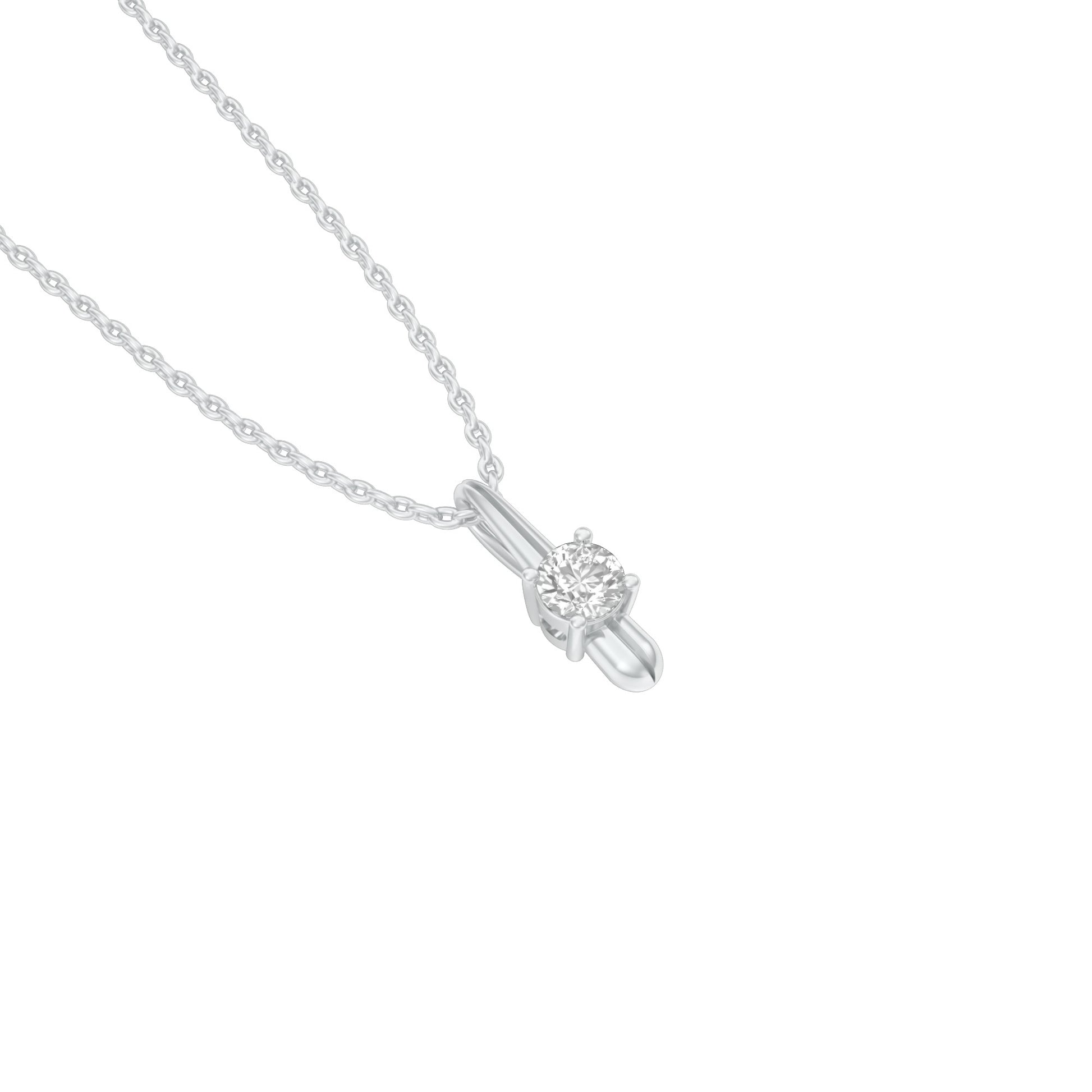 Pinpoint Glam Round Diamond Pendant 18 KT / White Gold