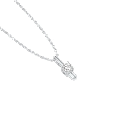 Pinpoint Glam Round Diamond Pendant 18 KT / White Gold