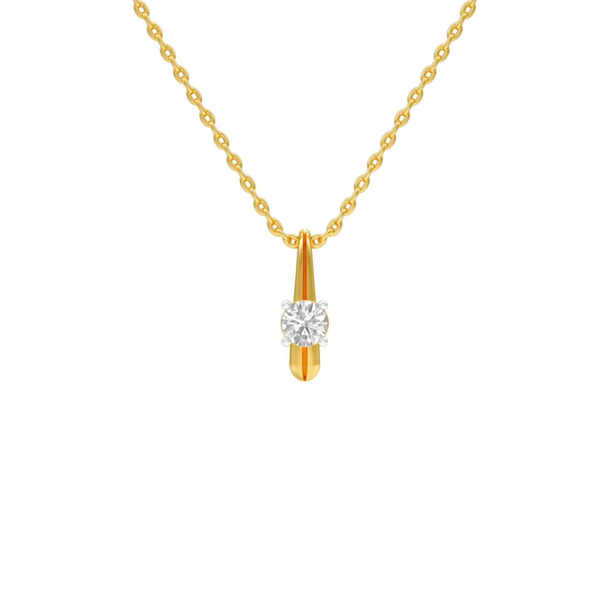 Pinpoint Glam Round Diamond Pendant 18 KT / Yellow Gold