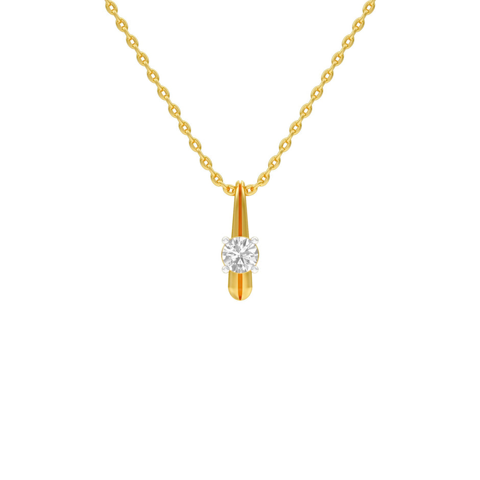 Pinpoint Glam Round Diamond Pendant 18 KT / Yellow Gold
