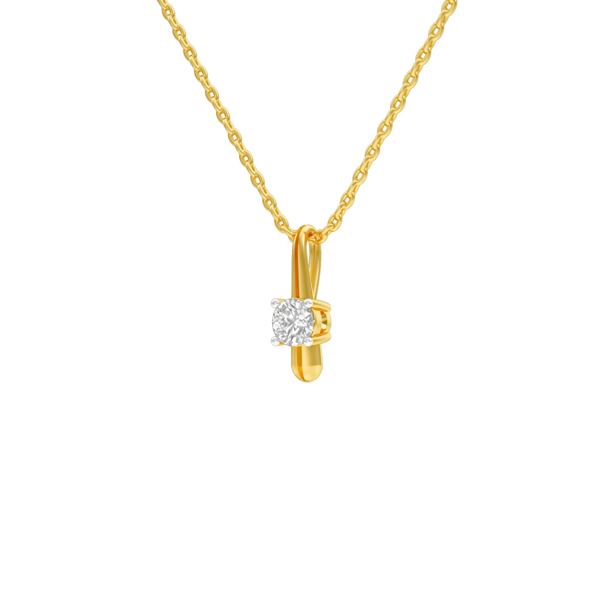 Pinpoint Glam Round Diamond Pendant 18 KT / Yellow Gold