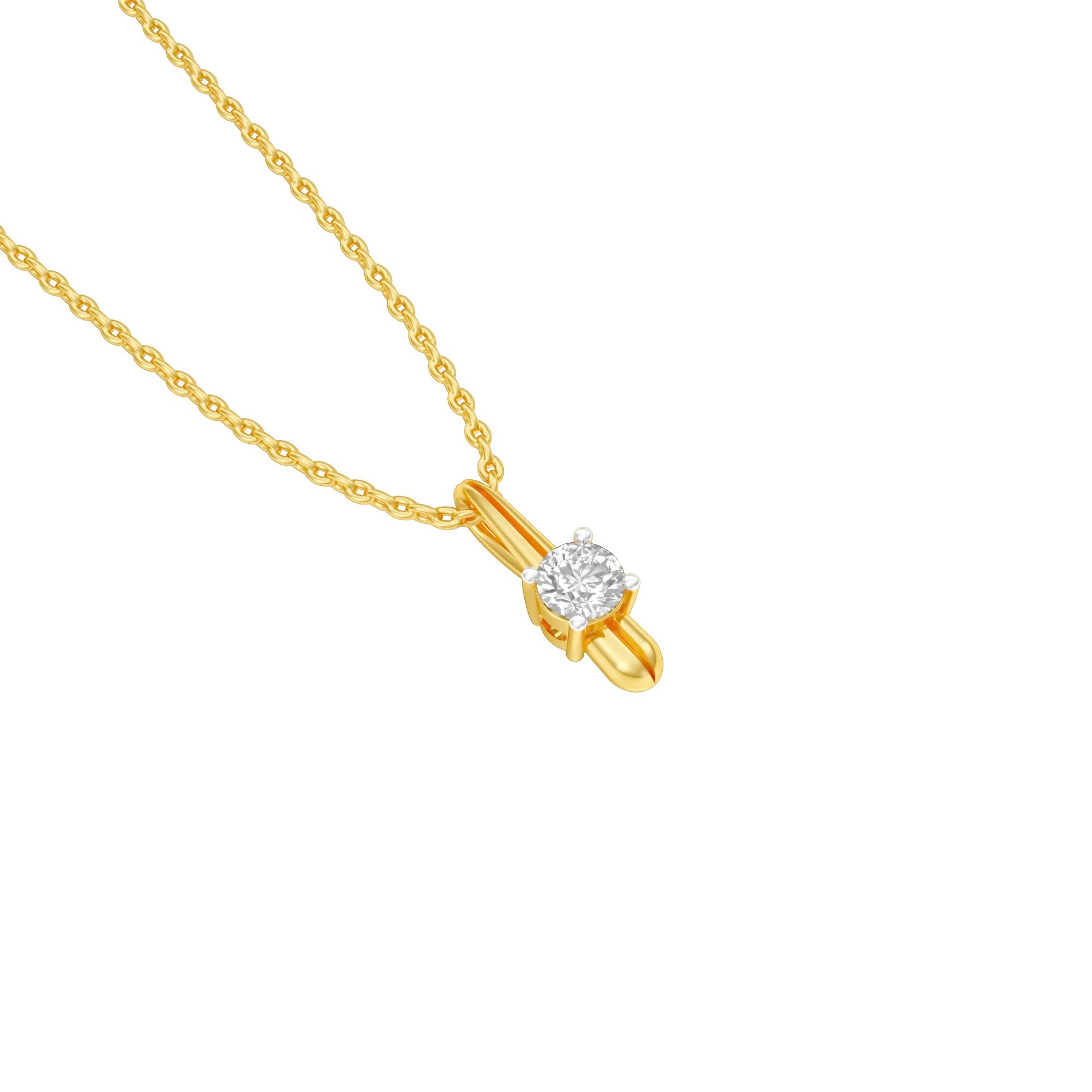 Pinpoint Glam Round Diamond Pendant 18 KT / Yellow Gold