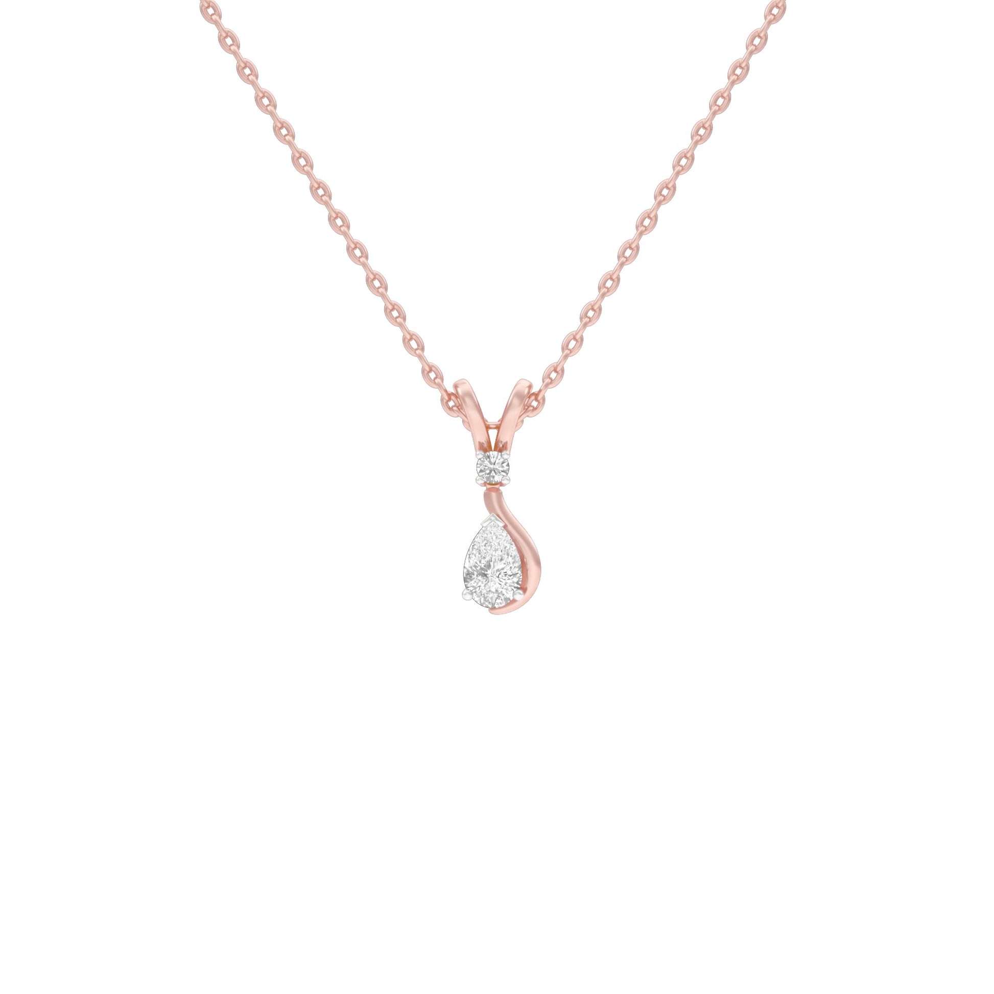 The Velocity Round Pear Diamond Pendant 18 KT / Rose Gold