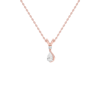 The Velocity Round Pear Diamond Pendant 18 KT / Rose Gold