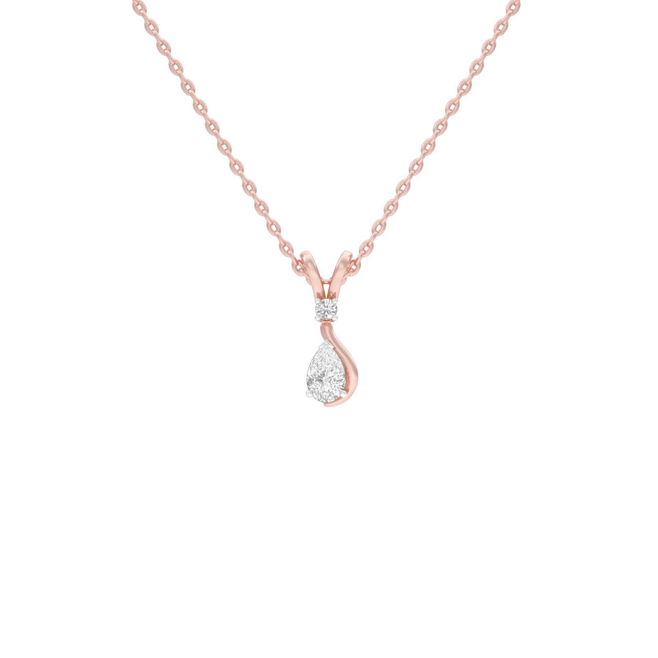 The Velocity Round Pear Diamond Pendant 18 KT / Rose Gold