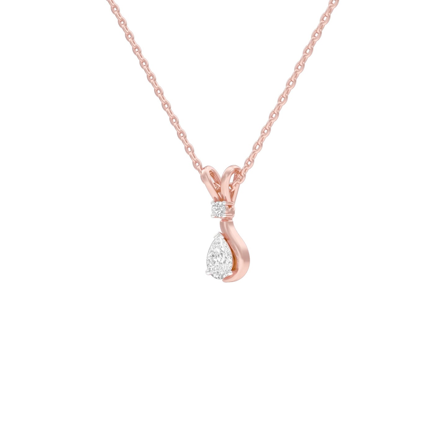 The Velocity Round Pear Diamond Pendant 18 KT / Rose Gold