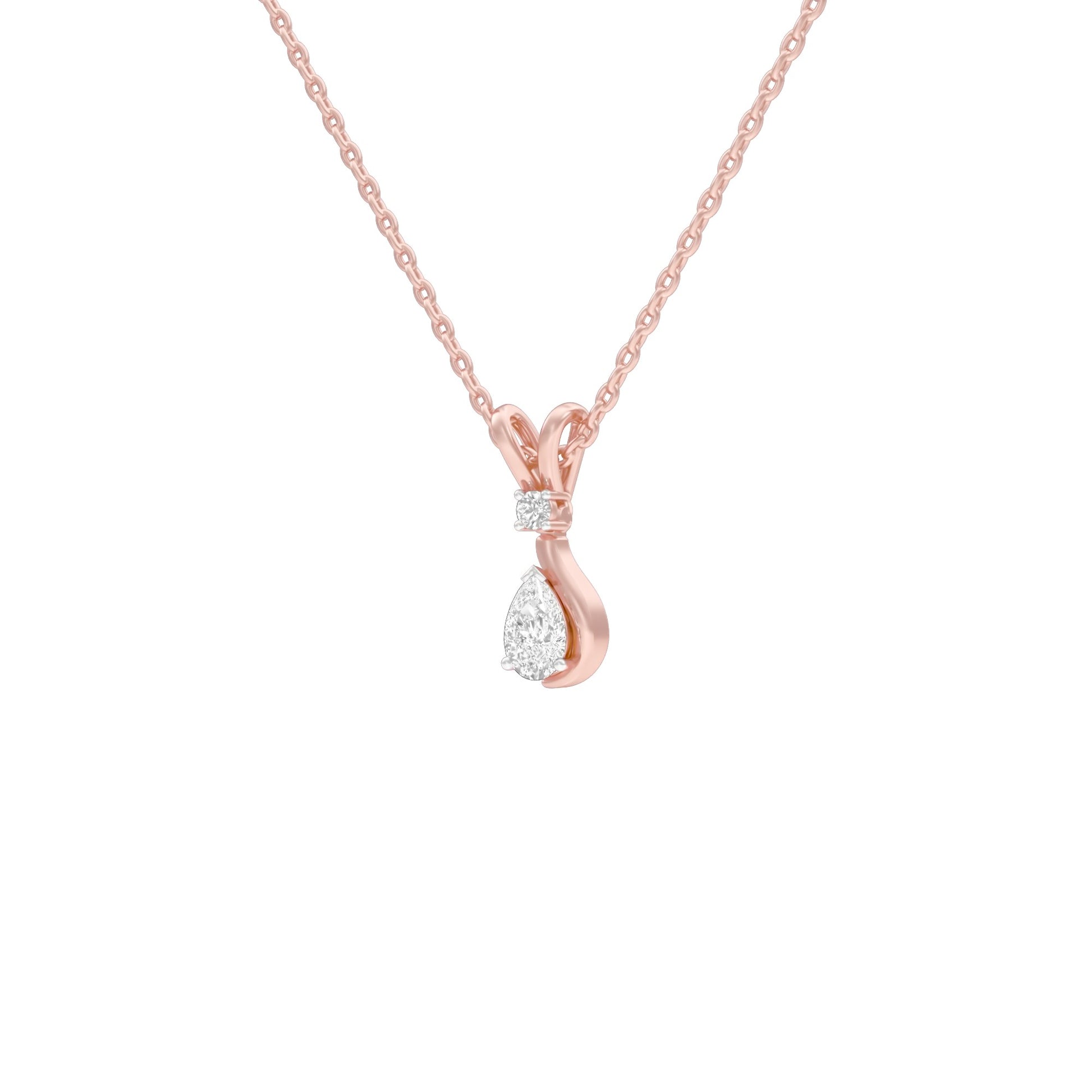 The Velocity Round Pear Diamond Pendant 18 KT / Rose Gold