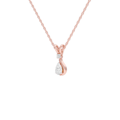 The Velocity Round Pear Diamond Pendant 18 KT / Rose Gold