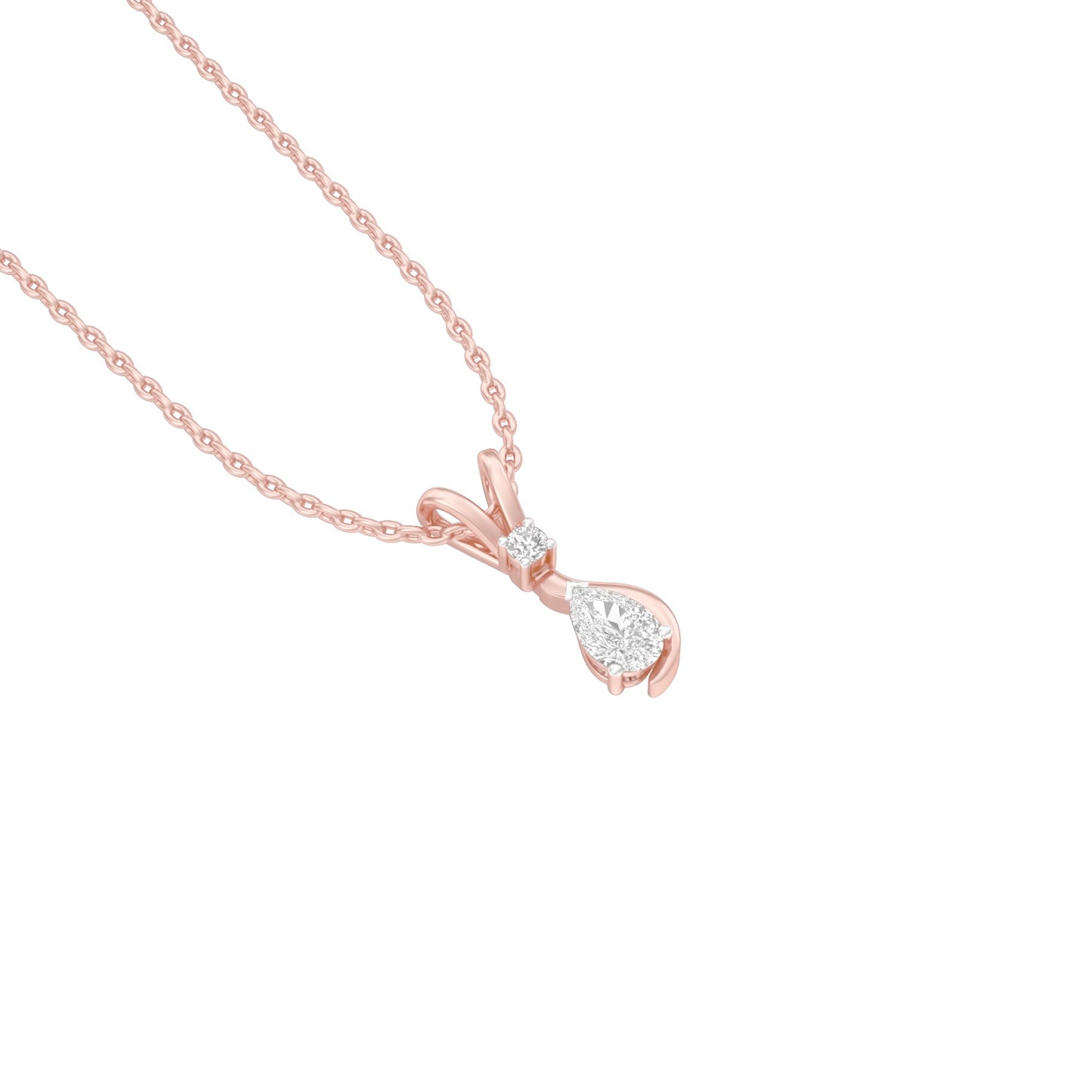 The Velocity Round Pear Diamond Pendant 18 KT / Rose Gold