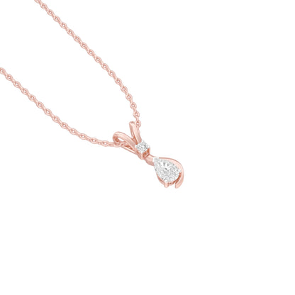 The Velocity Round Pear Diamond Pendant 18 KT / Rose Gold