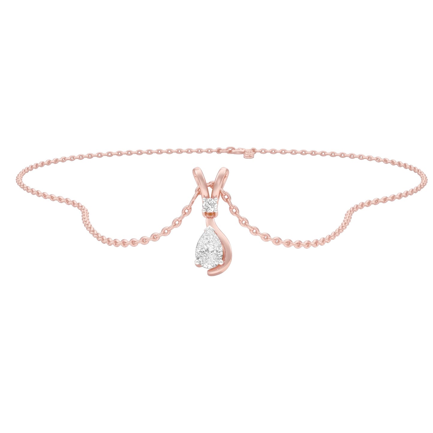 The Velocity Round Pear Diamond Pendant 18 KT / Rose Gold